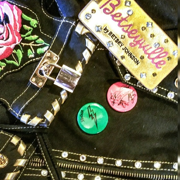 **RARE** Betsey Johnson Bag/Blue With Buttons - Picture 3 of 5